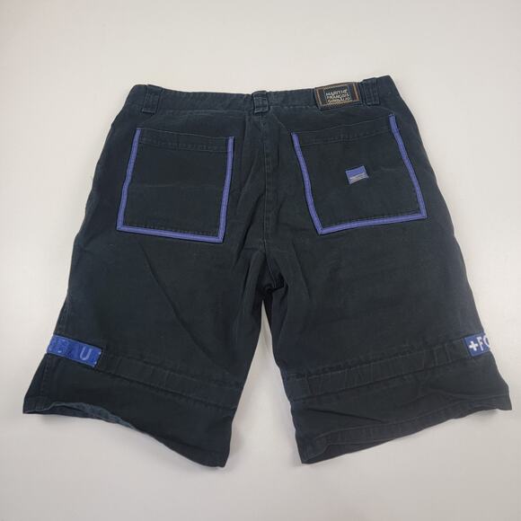 Vintage Y2K Marithe Francois Girbaud Strap Jorts Distressed Shorts Black 40 - Picture 5 of 12